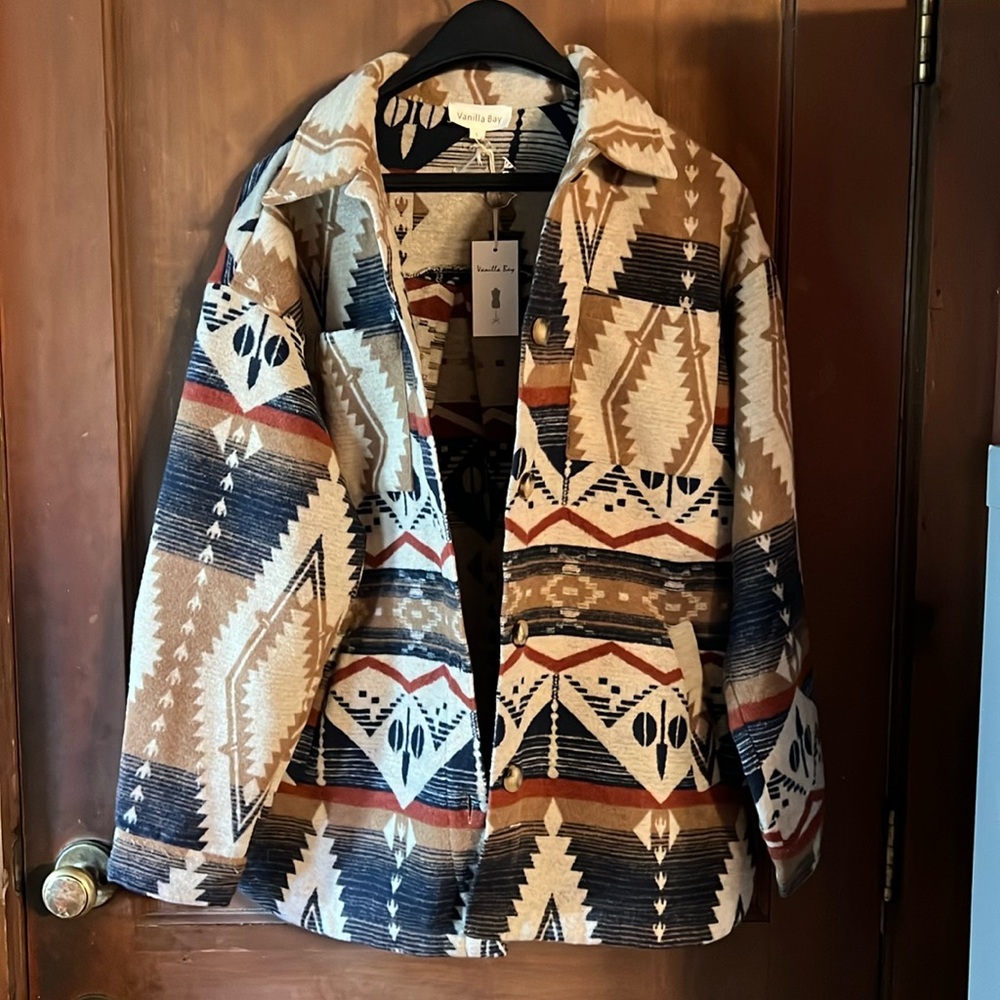 SMALL VANILLA BAY BUTTON UP JACKET NATIVE NWT